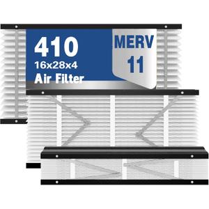 2 Pack 410 Replacement Air Filter MERV 11 Compatible with AprilAire Models 1410, 1610, 2410, 2416, 3410, 4400, 16x28x4inch Furnace Filter, 410 Whole House Air Purifiers Replacement Filter