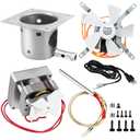 Pellet Grill Replacement Parts for Traeger Pit Boss Pitboss REC TEC Wood Smoker Induction Fan Auger Motor Fire Burn Pot Hot Rod Ignitor BBQ Accessories (Silver 5-Pack Kit)
