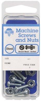 Hillman No. 1/4-20 in. x 1/2 in. L Slotted Round Head Zinc-Plated Steel Machine Screws 7 pk