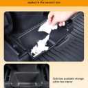 Rear Center Console Organizer for Tesla Model Y, TPE Backseat Storage Box with Anti-Slip Lid Cover Rear Middle Bin 2nd Row Seat Organizer for Model Y 2024 2023-2020 Accessories