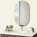 20x30 Inch Oval Frameless Mirror Cabinet,Bathroom Medicine Cabinet with Frameless Mirror, Wall Mounted Cabinet for Bathroom Toilet Kitchen,Recess or Surface Mount Installation