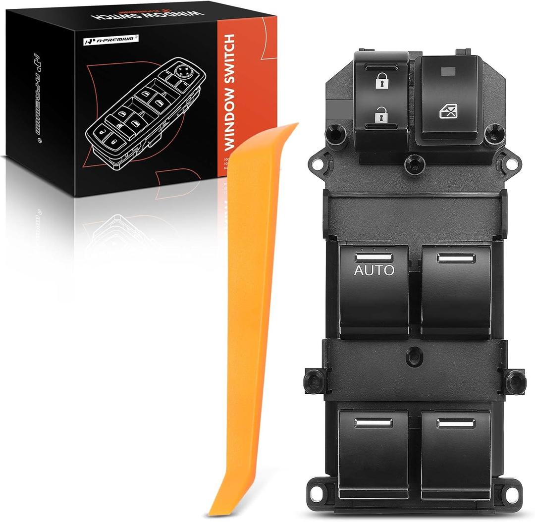 A-Premium Driver Side Master Power Window Switch Compatible with Honda Accord 2008 2009 2010 2011 2012, Replace# 35750-TB0-H01, 35750-TA0-A02, 35750-TBD-H13