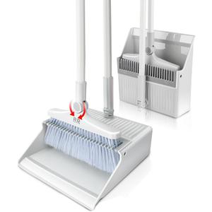 Broom and Dustpan Set for Home with Long Handle 40.94"/50" Dustpan Combo Set for Home Kitchen Room Office Lobby Floor Indoor Outdoor Essentials Upright Standing Broom with Dustpan Combo