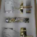 Glass Door Knobs Interior, Privacy Crystal Door Knobs with Lock for Bedroom Bathroom, Push Pin Button Inside Lock Polished Gold