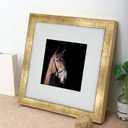 8x8 Photo Frame Gallery Picture frame with 5x5 mat,Freestanding and Wall Mountable,Gold