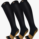 FuelMeFoot 3 Pack Copper Compression Socks - Compression Socks Women & Men Circulation - Best for Medical,Running,Athletic, Size S/M