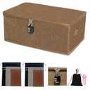 Lockable Adult Toy Storage Organizer Lock Box Toy Bags Container Case with 6 Drawstring Bags 3 Sizes, Large capacity 15 x 10 x 6.3 Inches (Dark Brown)