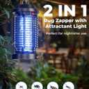 YISSVIC Bug Zapper Outdoor Indoor Waterproof Electric Mosquito Lamp Fly Zapper Killer Effective 4200V Plug in for Home Patio Office Courtyard