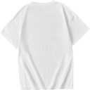 Girls' Graphic Tees Short Sleeve Crewneck T Shirt Preppy Cute Tops Casual Summer Tee Tops (White)