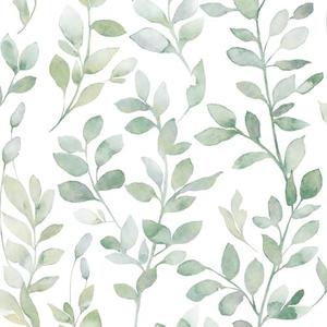 MelunMer Modern Leaf Peel and Stick Wallpaper Boho Green Contact Paper for Cabinets Self-Adhesive Removable Wallpaper for Bedroom Decor Botanical Contact Paper Bathroom Waterproof 197inL17.3inW