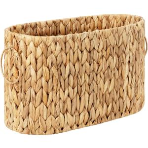 StorageWorks Toilet Paper Storage, Toilet Paper Storage Holder for 6 Regular Rolls, Wicker Basket for Bathroom, Natural Water Hyacinth