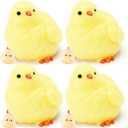 2 x 8Pcs Taba Chick Squishy Toys - Kawaii Chicks Mochi Squishy Sensory Toys for Kids, Cute Fufu Stress Relief Fidget Toys, Handmade Chicken Taba Toys, Soft Pull & Stretch Toys for Kids & Adults