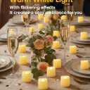 5plots 50-Pack Ivory Flameless Candles, Flickering Votive Candles, 100 Hours Battery Powered Tealights for Party, Wedding, Dating, Proposal, Halloween, Christmas, Table Centerpiece, Home Decor