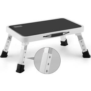 Jocauto Folding Step Stool, Height-Adjustable Step Stool with Non-Slip Platform, Step Ladder for Adults or Kids in Kitchen, Home, 330 Lbs Capacity