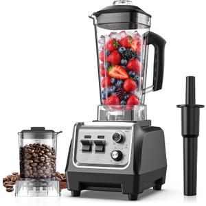 1800W Smoothie Blender and Grinder Combo 70OZ Large Capacity Countertop Blenders for Kitchen High Speed Blender for Smoothies Ice Crushing Frozen Drinks Puree (Silver-Black)