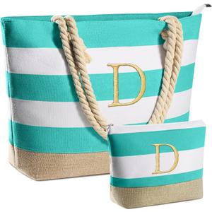 YOOLIFE Beach Bags for Women - Travel Canvas Beach Tote, Pool Waterproof Bag, Travel Essentials, Gifts for Women Birthday (Blue)