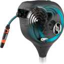GARDENA Automatic Retractable Garden Hose Reel - 50 Feet - 360 Degree Swivel Outdoor Hose Reel with Metal Spike Base - Auto Retract - UV Resistant Housing - Easy Install No Tools Required - 18604