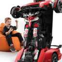 V992 Transform Remote Control Car,Transform Robot RC Cars,1:14 Scale,2-in-1 Robot Toy Car with Sound & Light,Gesture Sensing,Automatic Deformation,Great Gifts Toys for Boys and Girls 4-6 (Red)
