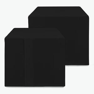 HolidayIdeas 2 Pack Square Fitted Table Covers - 34 x 34 Inch - Black Fabric Table Clothes Washable Tablecloth Protectors for Parties, Holiday Dinner, Trade Show, Vendor Stand