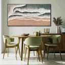 Green Abstract Framed Canvas Wall Art/White Pink Textured Pictures/Minimalist Green Color Art Print for Living Room,Bedroom Dining Room Office 24"x48"