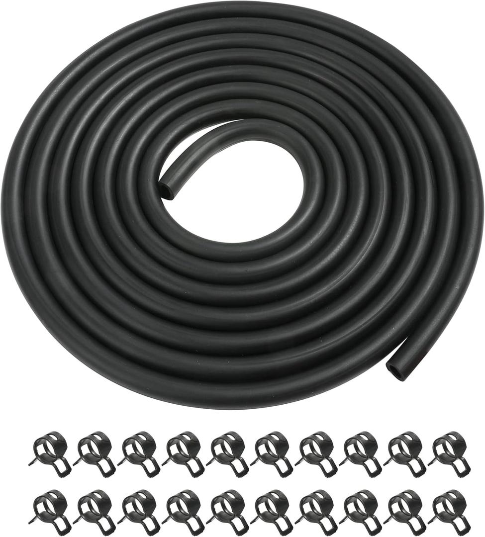 5 x ESEWALAS 20pcs Fuel Line Kit,9.85 Feet 1/4 Inch ID Fuel Line Hose,2/5" (11mm) ID Hose Clamps, Suitable For Motorcycle Small Engines, Tractors, Mowing Machine, Snow Machine.