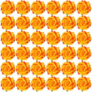 Waydress 30 Packs 4 Inch Flower Hair Clip Rose Hair Accessories Floral Hairpin Brooch Flowers Pin Brooch for Bridal Headpiece Accessories Wedding(Orange)