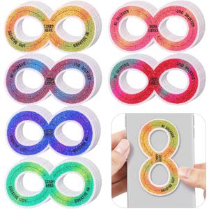 36 Pcs Sensory Strips Infinity Rainbow Anxiety Mindfulness Stickers Adults Stress Breathing Stickers Fidget Adhesives Rough Textured Tape for Classroom Desk Office Computer(Figure of Eight)