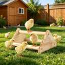 Wooden Chick Perch Stand, Pine Chicks Roosting Bar, Jungle Gym Perch Toys for Chicken Coop & Brooder, Bird Perch for Baby Chicks & Parrots (Small)