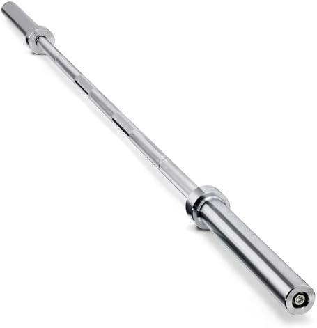 Amazon Basics 7ft Olympic Barbell Bar, 2" Diameter With Set of Weight Clamps