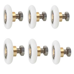 Shower Door Rollers Replacement Runners, Diameter 25mm 6pcs Shower Door Wheels, Runners Wheels Replacement Part for Bathroom Glass Door Runner Sliding