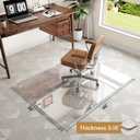 36"x46" Tempered Glass Chair mat for Carpet | Tempered Glass, Round Corner, Desk Floor Mat for Office Chair/Rolling Chair/Hardwood Floor, 6 Anti-Slip Pads