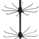 QWORK 3-Tier Rotating Metal Jewelry Display Stand  Adjustable Tabletop Holder for Necklaces, Earrings & Key Rings (1 Pack, Black)