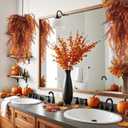 RECUTMS Fake Hanging Plants 4 Pcs Artificial Boston Ferns for Outdoors UV Resistant Draping Faux Greenery Plastic Decorative Vines for Bedroom Wall Garden Wedding Indoor (Brown)