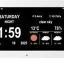 Digital Alarm Clock, Multiple Alarm Functions, Clock with Date and Week, Digital Alarm and Electronic Calendar for Seniors (White, 10.1-inch WiFi Clock)