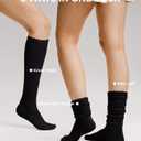 FITRELL Slouch Socks for Women, 3 Pairs Soft Cotton Knee High Scrunch Tube Boot Socks
