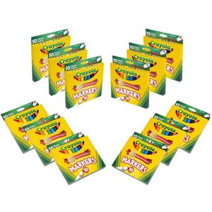 Crayola Broad Line Markers (1 pack of 10) Bulk School Coloring Markers for Kids, Must Have Classroom Supplies for Teachers, Preschool & Kindergarten Supplies