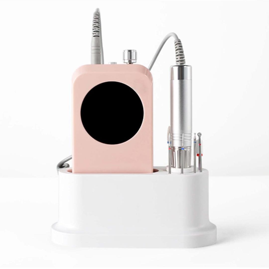 Nail Drill Holder and Grinding Bit Storage Box | 8-Bit Organizer for Nail Drill Machine | ABS Desktop Storage Case for Home & Salon Use (WHITE)