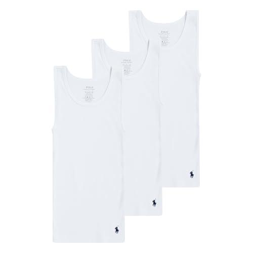 POLO RALPH LAUREN Boys' Multi-Pack Tank Top Undershirt, White 3-Pack 2 XL