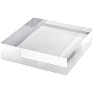 CiaoHER 2in Thickness Solid Acrylic Cube Display Block Clear Polished Pedestal Stand Riser Solid Base 2" x 8" x 8", 1 Pack