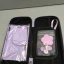 DLseego Switch Case Set Carrying Case with 10 Slots Cute Protective Dockable Hard Shell with 4PCS Glitter Cat Paw Thumb Grips Caps and 1PC Flower Blossom Chain For Switch 2017 (Purple)