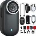 4K Mini Action Camera 64GB Thumb POV Portable Body Cam Wearable Video Recorder with IPX7 Waterproof, Black