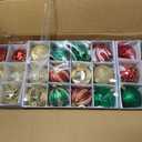 44" Wall Hanging Christmas Tree with Remote LED Lights and 36 Ornaments, Lighted Wood Christmas Tree for Living Room, Bedroom Holiday Wall Decor