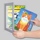 [2-Pack] Kids Art Frames, 8.5x11 Front Opening Kids Artwork Frames Changeable, Gray Artwork Display Storage Frame for Wall, Holds 50 Pcs, for 3D Picture, Crafts, Children Drawing, Hanging Art,