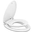 Hibbent Potty Training Toilet Seat, Built-in Magnetic Seat, Lid with Cover, Never Loosen and Slow Close Convertible Toilet Seat for Kids, Adult and Child (White, Elongated)