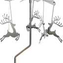 kingnero Rotary Candle Holder Spinning Candleholder Tea Light Candle Powered Carousel Small Gift (Reindeer)