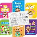 24Pcs Jesus Loves You Coloring Books - Religious Bible DIY Color-in Pages Booklet Bulk Drawing Holiday Christian Activity Supplies for Sunday School Classroom Rewards Artwork Gift for Kids