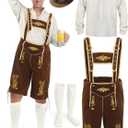 Lederhosen Men, Oktoberfest Outfits Men Oktoberfest Costume German Bavarian Lederhosen Halloween Costume Set