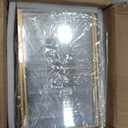 EHWINE 12 Pack Acrylic Sign Holder 5 x 7, Double Sided Gold Picture Frame Stand up Table Top Sign Holders, Clear Display Stand Menu Flyer Holder for Wedding Party (Provide Non-slip Mats)