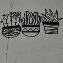 Hotop 3 Pcs Cactus Metal Wall Arts Natural Themed Plant Modern Black Metal Wall Decors for Office Home Living Room Bathroom Housewarming Decor