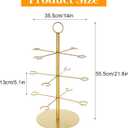 Cocktail Tree Stand, Metal Drink Tower, 3 Tier - 12 Holders For Champagne, Martini, Margarita Cups - Gold, Large